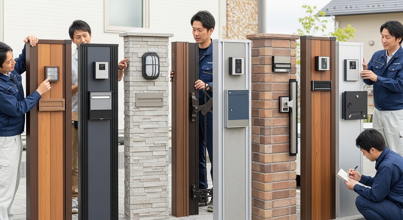 建築外構で人気の門柱デザインと機能性の選び方