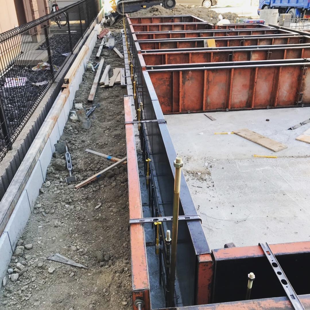 【あま市　注文住宅】基礎立ち上がり枠組み工事