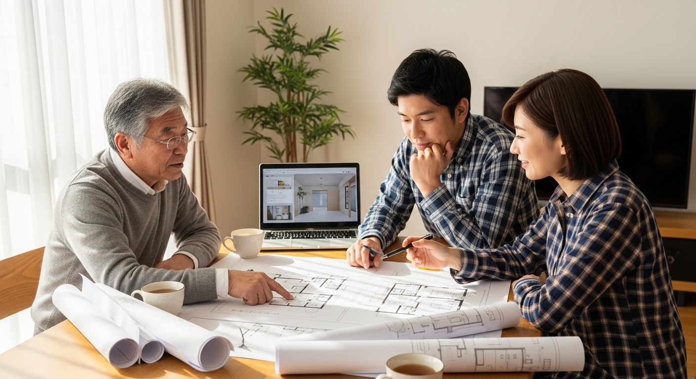 建築リノベーションで二世帯住宅にする際の間取りの考え方